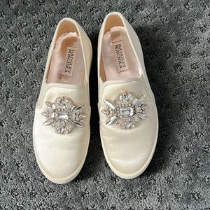 Badgely Mischka slip on with rhinestones
